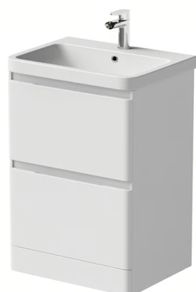 Floor standing Vanity unit 600mm Width 2 Drawer