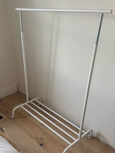 RIGGA clothes rack x 2, SKUBB hanging x 2, SKUBB drawers x 4
