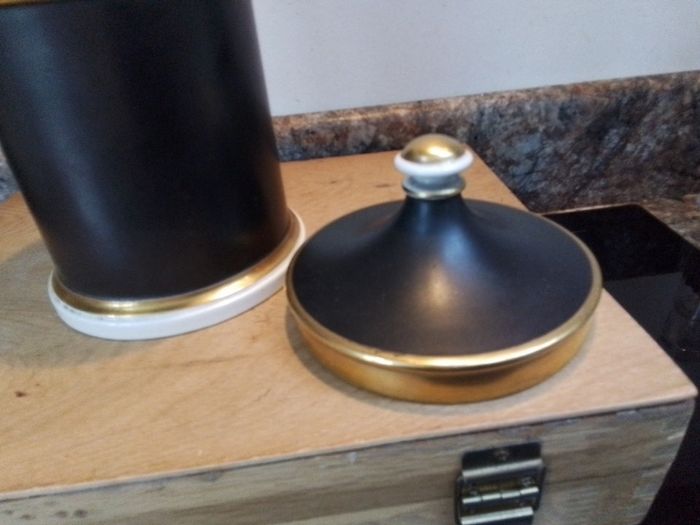 Portmeirion Black/Gold Canister 1960's-1970's