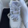 Chanel cc logo sneakers white and silver Image 5