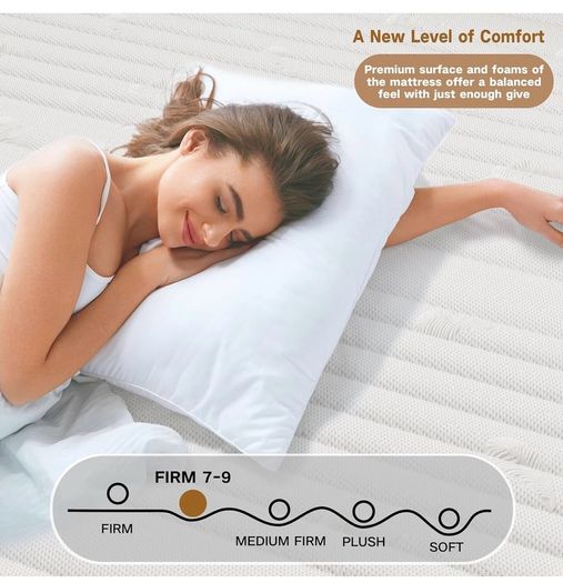 Hybrid Firm King Size Mattresses 5FT for Back Pain 25cm Pocket Sprung 7-Zone