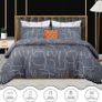 MULTIPLE SIZES AVAILABLE Double Duvet Set - Premium Microfibre Reversible Duvet Cover Sets - Bedding Double Bed Set - Double Bedding Polyester Quilt Set (Grey/White/Orange, Double Image 2