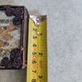 Vintage Pressed Flower Glass Trinket Box  with bottom Mirror heavy glass Image 2