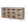 10 Pairs Shoe Storage Bench Shoe Rack Natural/Grey Image 4