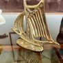 Mid Century Modern Vintage Brass Sloop Ship Paperweight Image 7