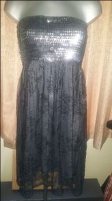 Vila Clothes  Boob Tube sequins Lace  Munni Dress X size M UK10/12 EUR38/40 Postage included