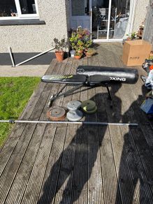 7ft Standard Barbell (1") + 42kg Weights & Adjustable Bench