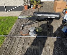 7ft Standard Barbell (1") + 42kg Weights & Adjustable Bench