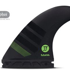 Futures Medium John John Florence Alpha Carbon Thruster Surfboard Fin - Black Green