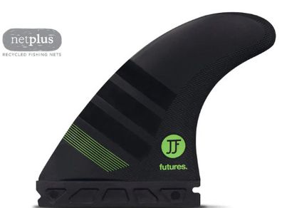 Futures Medium John John Florence Alpha Carbon Thruster Surfboard Fin - Black Green