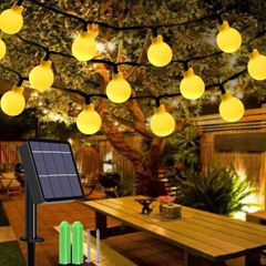 Solar String Lights Outdoor, 36Ft 60LED Solar Powered Fairy Lights 8 Modes Waterproof Festival Globe String Lights Indoor Outdoor for Garden, Patio, Yard, Christmas, Tree MULTIPLE SIZES, COLOURS (FREE POSTAGE)