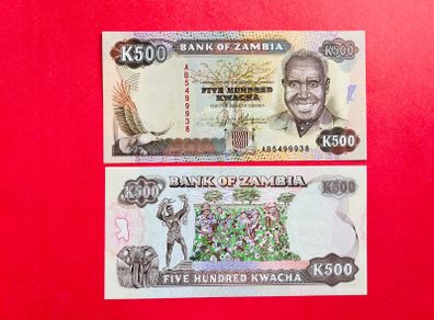 Zambia  500 Kwacha. 1991. Pick  35a ( Uncirculated )