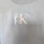 Calvin Klein Jeans cropped sweatshirt pale blue sequin logo size L EUR 40 42 UK 12 14 Image 8