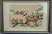 Vintage East Asian Silk Handpainted Painting