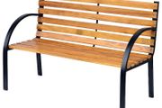Wooden Garden Bench Park Chair 2 Seater Love Chair Outdoor Patio Porch Furniture w/ Sturdy Metal Frame (FREE POSTAGE)