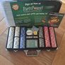 Texas Holdem Poker chips set with Aluminium case, 2 Desks cards, Dealer, Small blind, Big Blind buttoms, 5 Dice (300 pieces) Image 2