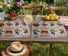 Handmade Placemats." Summer fruits, Farmers Market, Mediterranean Herbs"