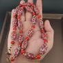 Antique Venetian Style Feather Desgin & Venetian Red WhiteHeart Glass Beads Necklace Image 9
