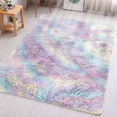 MULTIPLE SIZES/COLOURS AVAILABLE Rainbow 50x80cm for Bedroom Anti Slip Modern Super Soft Thick Pile Small Fluffy Shaggy Rug Non Shedding