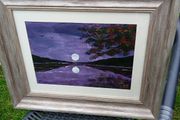 Acrylic moon scene