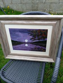 Acrylic moon scene