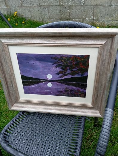 Acrylic moon scene
