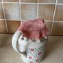 Johnston Brotger "Spoty Daisy " 2 Pint Jug & crochet cover  Peach Beaded jug c Image 10