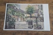 Vintage Postcard Painting Stiegengasse/Dreimaderlhof, Vienna, Austria - free standard postage