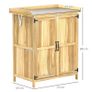 43 x 74cm Fir Wood Shed, with Metal Worktop Natural Finish Image 3