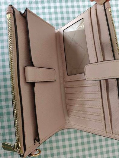 Michael Kors MK Jet Set Travel Double Zip Phone Wristlet Wallet - Powder Blush