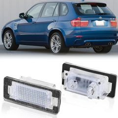 LED Number Plate Light for BMW E82 E88 E90 E91 E92 E93 E39 E60 E61 F07 F10 F11 F18 X1 E84 X3 F25 X5 E70 E72 F15 X6 E71 E72, License Plate Light Built-In Canbus Error Free, 2Pcs