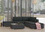 6 Piece Garden Lounge Set with Cushions Poly Rattan Black