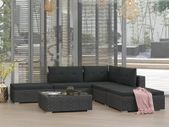 6 Piece Garden Lounge Set with Cushions Poly Rattan Black