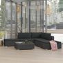 6 Piece Garden Lounge Set with Cushions Poly Rattan Black Image 5