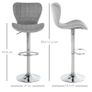 2 Pieces Bar Stools Adjustable Height Counter Chair with/ Footrest for Home Pub, Grey Image 3