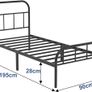 Single Metal Bed Frame with Large Storage Space,Black Modern Style Metal Bed Frame,Durable Steel Construction and Easy Assembly Image 2