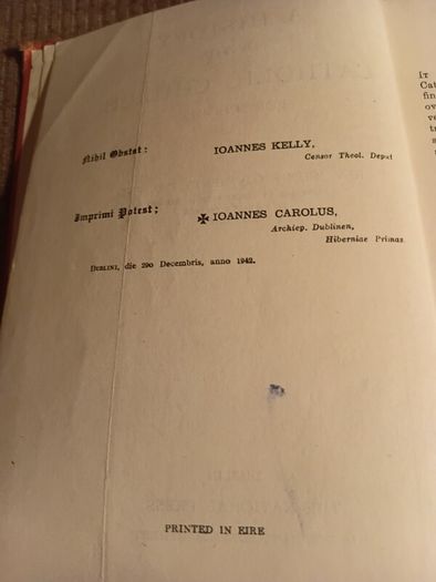 Rare Find 1943 A History of the Catholic Church. John F. O'Doherty. Religious. History.