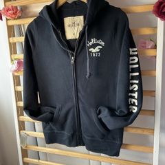 hoodie navy Hollister hoodie size medium sleeve logo
