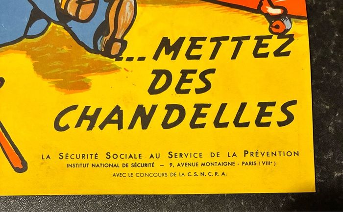 Original 1950's French Safety Poster