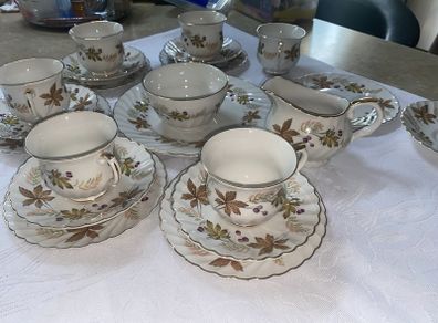 Vintage Tea/Coffee and Cake Set, 21 Pieces - Old Foley "Enchanted", by James Kent Ltd. England