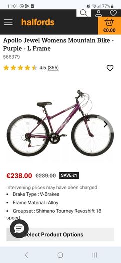 Apollo Jewel Women's Mountain Bike 20" L Frame Blue