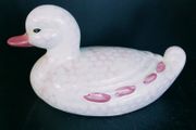 Vinage Pink Spongeware  Duck figurine