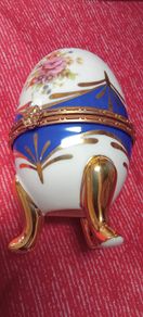 Vintage Egg Shaped Trinket Box