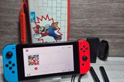 Nintendo Switch V2 32GB Handheld Console With Mix Joy-Cons - Excellent Condition
