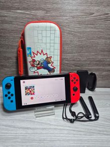 Nintendo Switch V2 32GB Handheld Console With Mix Joy-Cons - Excellent Condition