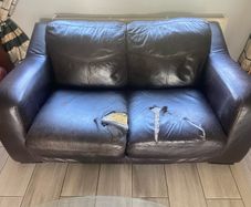 Brown leather Couch - needs reupholstering - Free
