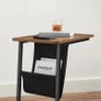 _Side Table Laptop Table C Shape Sofa Table with Storage Space Removable Storage Bag Coffee Laptop Living Room Bedroom Industrial Design Vintage Brown/Black Image 6