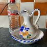 Small Handmade Hand Painted Pottery Bowl & Jug Image 2