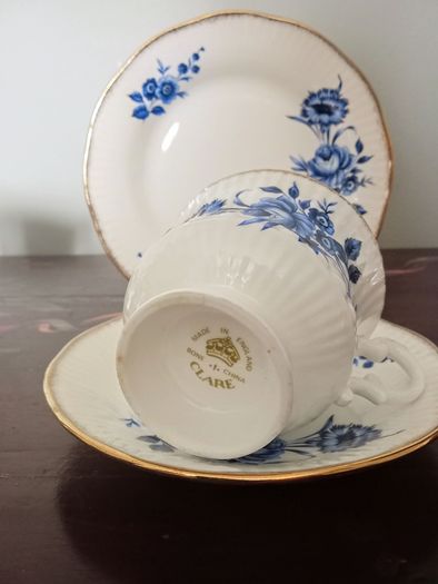 Vintage Clare Blue Floral Pattern Tea Set.