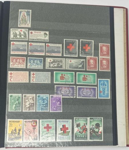 Collection: Thematic Red Cross, Malaria and For Young People stamps mainly used however some mint noted along with some miniature sheets on 28 pages